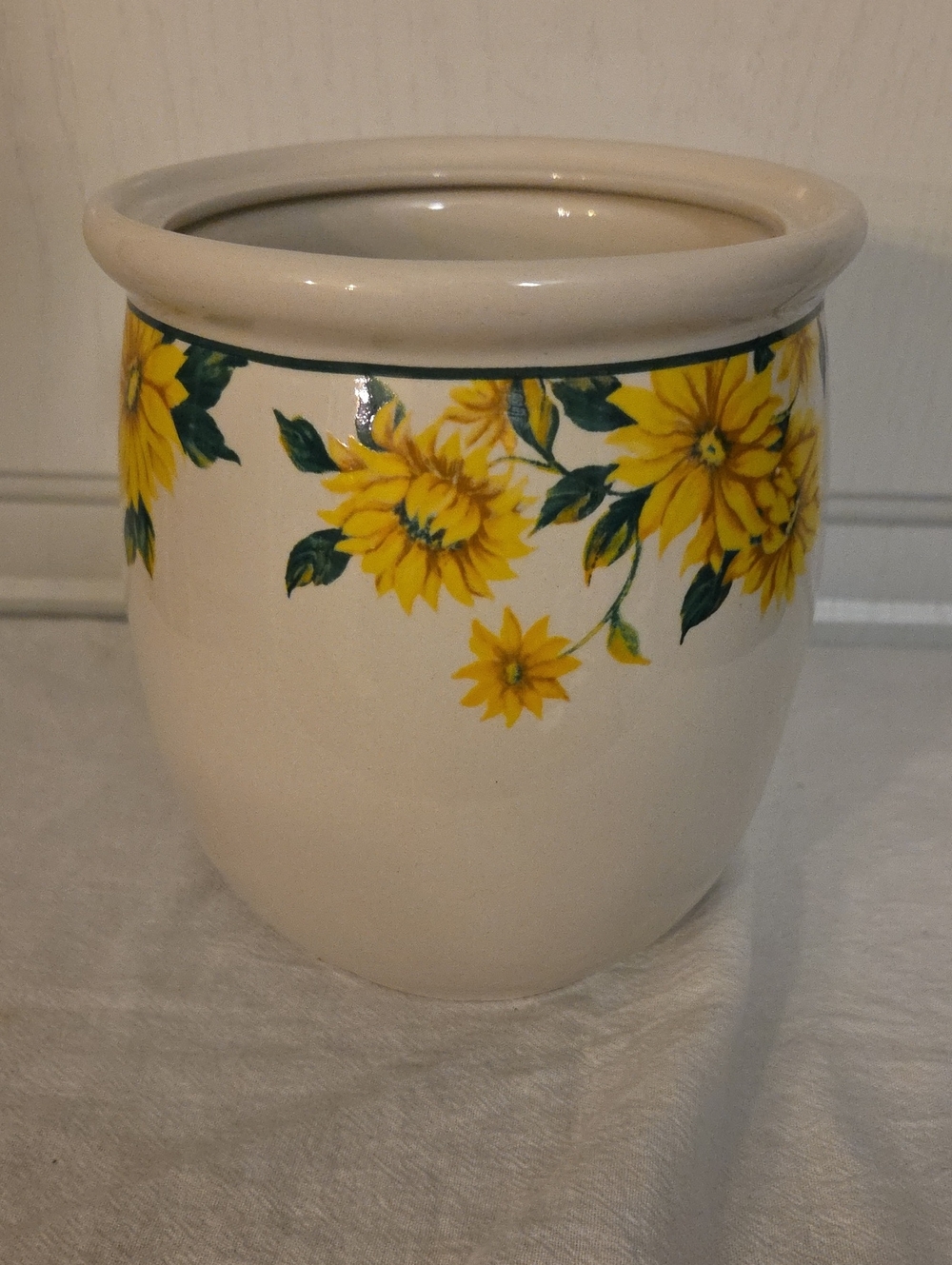 Thompson Pottery Sunflower Accent Ceramic Crock